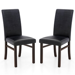 Upholstered Dining Chairs Set of 2 with Solid Rubber Wood Legs