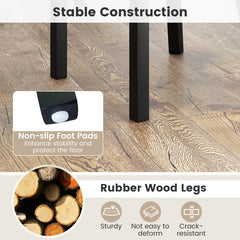 Upholstered Dining Chairs Set of 2 Tufted Wingback Chairs with Rubber Wood Legs