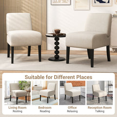 Upholstered Living Room Chair with Rubber Wood Legs