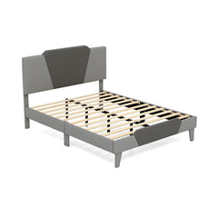 Full/Queen/Twin Velvet Upholstered Bed Frame with High Headboard