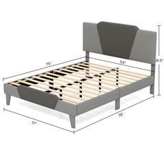 Full/Queen/Twin Velvet Upholstered Bed Frame with High Headboard