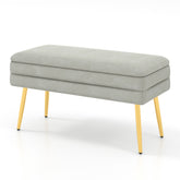 Velvet Upholstered Storage Bench with Removable Top