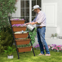 5-Tier Raised Garden Bed with Wheels and Container Boxes