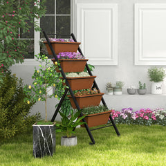 5-Tier Raised Garden Bed with Wheels and Container Boxes
