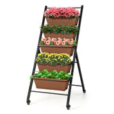 5-Tier Raised Garden Bed with Wheels and Container Boxes