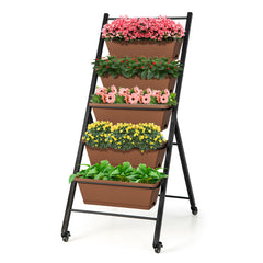 5-Tier Raised Garden Bed with Wheels and Container Boxes