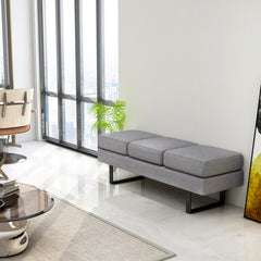 Waiting Room Bench Seating Long Bench with Metal Frame Leg