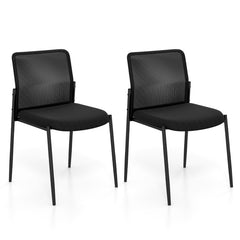 Waiting Room Chair Set of 2 with Ergonomic Mesh Backrest and Padded Seat