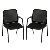Waiting Room Chair Set of 2 Office Guest Chairs with Ergonomic Mesh Backrest
