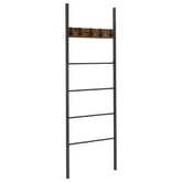 Wall-Leaning Decorative Blanket Holder with 5 Removable Hooks