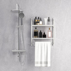 Wall Mounted 2-Tier Bathroom Towel Rack with 2 Towel Bars