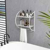 Wall Mounted 2-Tier Bathroom Towel Rack with 2 Towel Bars