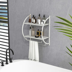 Wall Mounted 2-Tier Bathroom Towel Rack with 2 Towel Bars