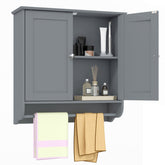 Wall Mounted Bathroom Storage Medicine Cabinet with Towel Bar