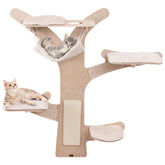 Wall-Mounted Cat Tower with Hammock Platforms and Sisal Scratching Mat