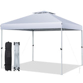 2-Tier 10 x 10 Feet Pop-up Canopy Tent with Wheeled Carry Bag