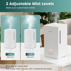 4L Ultrasonic Humidifier with Essential Oil Diffuser and 2 Mist Levels