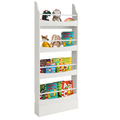 4-Tier Bookshelf Organizer with 2 Anti-Tipping Kits for Books and Magazines
