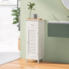Bathroom Floor Storage Cabinet with Drawer and Shutter Door Cabinet