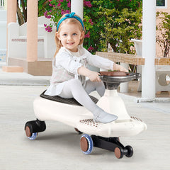 Wiggle Car with Hauling Rope Ride on Toy with Under-Seat Storage
