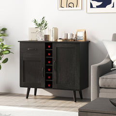 Modern Wine Bar Buffet Cabinet with 6-Bottle Wine Rack