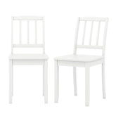 Wood Dining Chair Set of 2 with Rubber Wood Legs