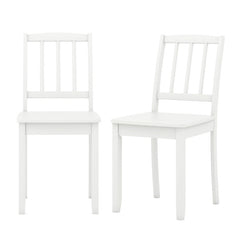 Wood Dining Chair Set of 2 with Rubber Wood Legs