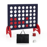 Giant 4-in-a-row Game Set Wooden Jumbo 4-to-Score Game with Carrying Bag