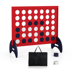 Giant 4-in-a-row Game Set Wooden Jumbo 4-to-Score Game with Carrying Bag