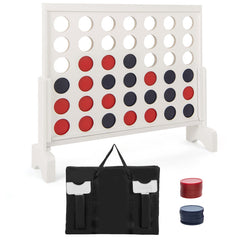 Giant 4-in-a-row Game Set Wooden Jumbo 4-to-Score Game with Carrying Bag