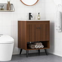 25 Inch Wooden Bathroom Storage Cabinet with Sink