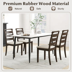 Polyester Upholstered Wooden Dining Chair Set of 2