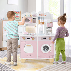 Wooden Kids Kitchen Playset with Coffee Maker for kids