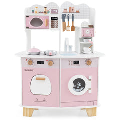 Wooden Kids Kitchen Playset with Coffee Maker for kids