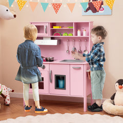 Wooden Pretend Play Kitchen Set for Toddlers