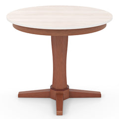 35 Inches Wooden Round Dining Table with Pedestal Base