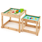 Wooden Sand and Water Tables with Protective Cover for Kids
