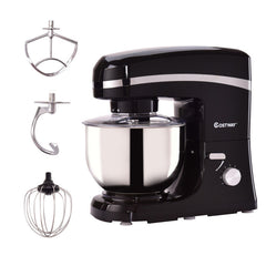 800 W 5.3 Quart Electric Food Stand Mixer with Stainless Steel Bowl