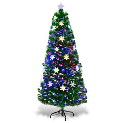 3/4/5/6 Feet LED Optic Artificial Christmas Tree with Snowflakes