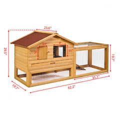 62 Inch Backyard Wooden Hutch Coop House