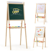 Adjustable Double-sided Easel with 4 Paint Cups