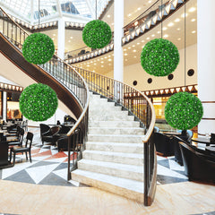 2 PCS Holly Artificial Topiary Balls Faux Boxwood Balls