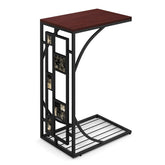 C-Shaped End Side Sofa Narrow Snack Table for Living Room