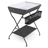 Baby Storage Foldable Diaper Changing Table In Black
