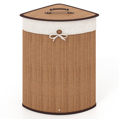 Bamboo Laundry Hamper Basket with Lid and Removable Liner Bag