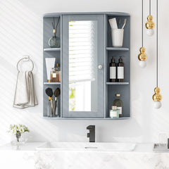 Bathroom Wall Medicine Cabinet with Mirror Door Removable and Adjustable Shelves