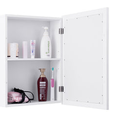 Mirrored Bathroom Medicine Cabinet with Single Door and Adjustable Shelf