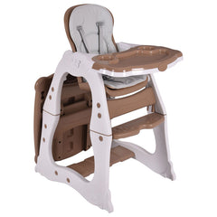 3-in-1 Infant Table and Chair Set Baby High Chair In Beige