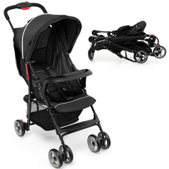Toddler Travel Stroller for Airplane with Canopy and Adjustable Backrest
