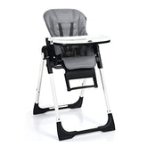 4-in-1 High Chair–Booster Seat with Adjustable Height and Recline In Gray